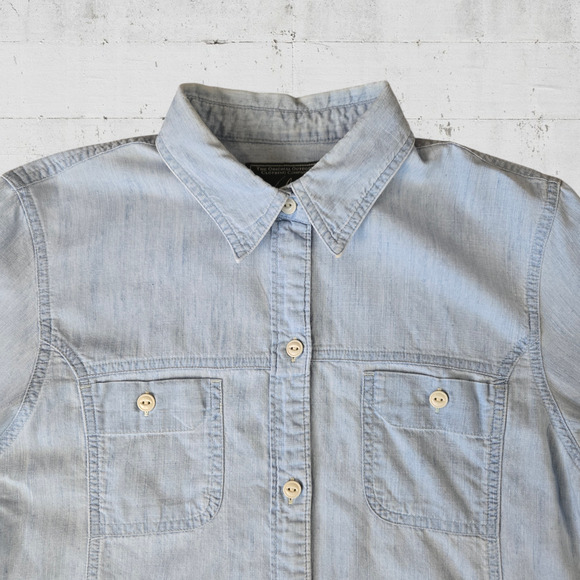 Vintage Woolrich Light Wash Denim Classic Button Down Womens Blouse Size XS - Picture 4 of 7
